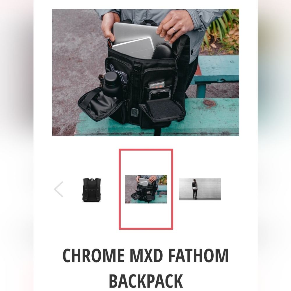 COPY - Chrome - Black Backpack, Unisex Fathom Backpack.